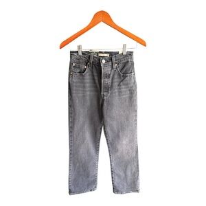 Levi's Women’s Ribcage Bootcut Cropped Straight Black Jeans Size 25 High Rise